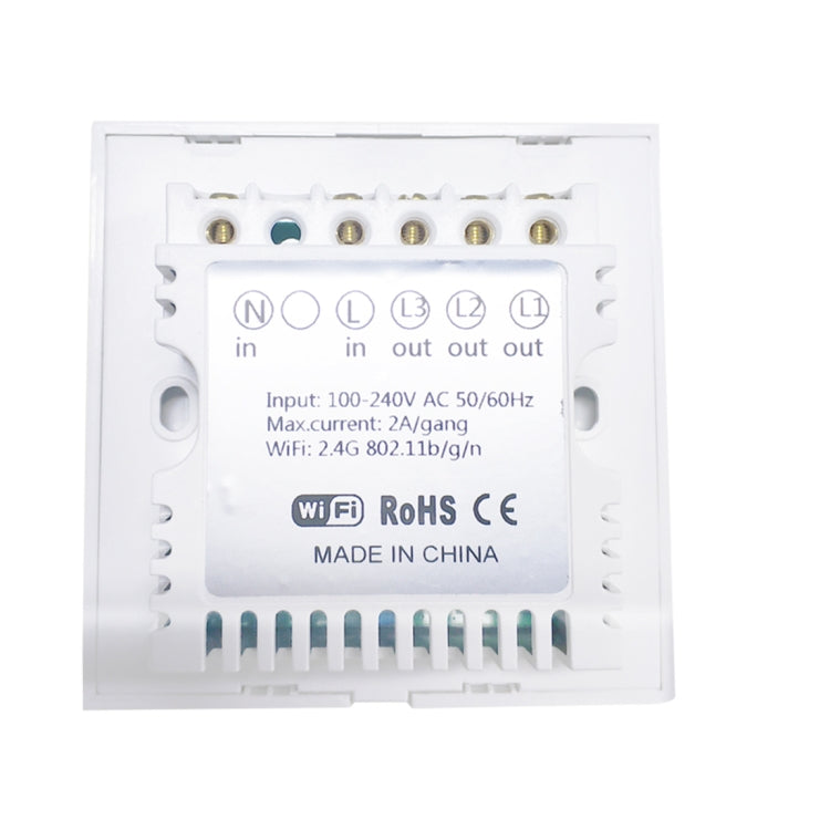 WS-UK-02 Aplicación EWeLink y control táctil 2A Interruptor de pared inteligente con panel de vidrio templado de 2 bandas, CA 90 V-250 V, enchufe del Reino Unido, 2 Gangs