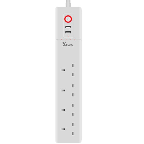 2 x puertos USB + 4 x enchufe para Reino Unido Control remoto WiFi Toma de corriente inteligente funciona con Alexa y Google Home, longitud del cable: 1,8 m, CA 90-265 V, enchufe para Reino Unido, 4xUSB + 3xUK Plug(UK Plug)