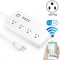 4 x puertos USB + 4 x enchufe estadounidense WiFi Control remoto toma de corriente inteligente funciona con Alexa y Google Home, CA 110-240V, enchufe estadounidense, 4xUSB + 4xUS Plug(US Plug)