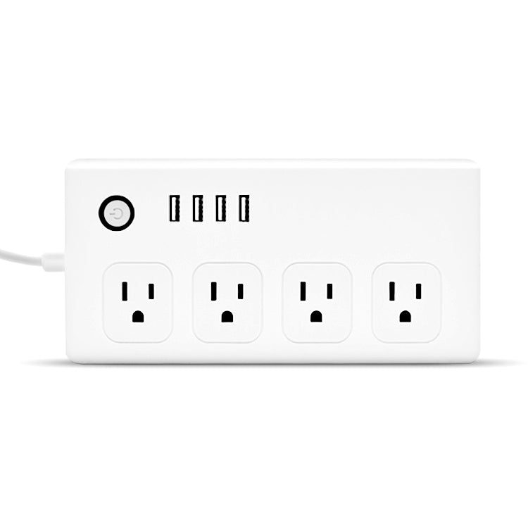 4 x puertos USB + 4 x enchufe estadounidense WiFi Control remoto toma de corriente inteligente funciona con Alexa y Google Home, CA 110-240V, enchufe estadounidense, 4xUSB + 4xUS Plug(US Plug)