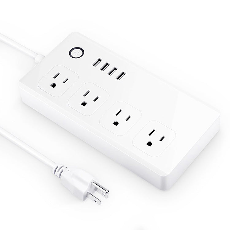 4 x puertos USB + 4 x enchufe estadounidense WiFi Control remoto toma de corriente inteligente funciona con Alexa y Google Home, CA 110-240V, enchufe estadounidense, 4xUSB + 4xUS Plug(US Plug)