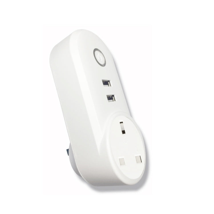 SA-002 2 puertos USB + 1 enchufe europeo WiFi enchufe inteligente, Compatible con Alexa y Google Home, CA 110V-230V, EU Plug, UK Plug, US Plug