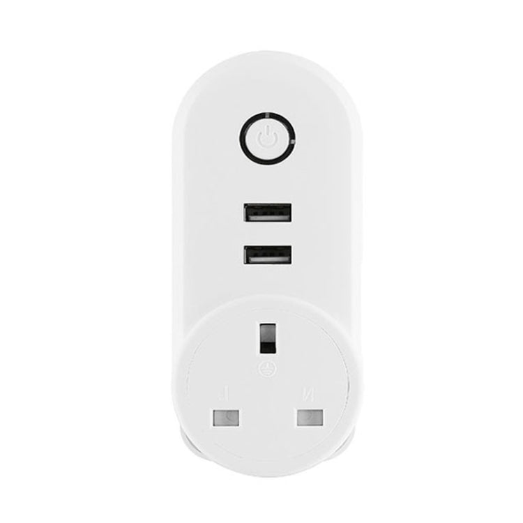 SA-002 2 puertos USB + 1 enchufe europeo WiFi enchufe inteligente, Compatible con Alexa y Google Home, CA 110V-230V, EU Plug, UK Plug, US Plug