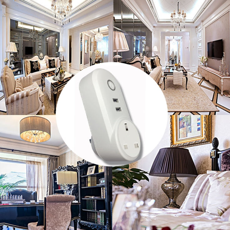 SA-002 2 puertos USB + 1 enchufe europeo WiFi enchufe inteligente, Compatible con Alexa y Google Home, CA 110V-230V, EU Plug, UK Plug, US Plug