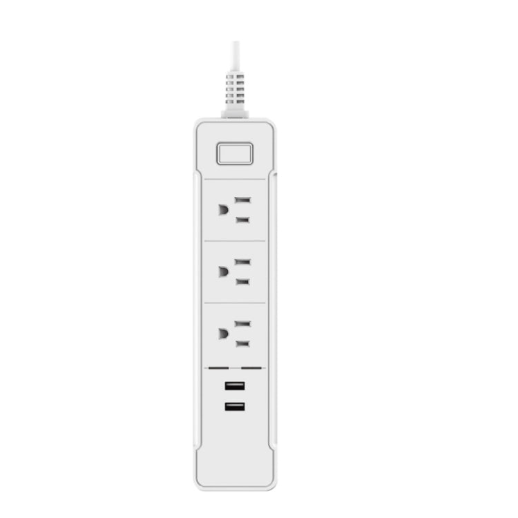 C198B 2 puertos USB + 3 enchufes estadounidenses WiFi enchufe de alimentación inteligente, Compatible con Alexa y Google Home, CA 110V-240V, enchufe estadounidense, Black, White