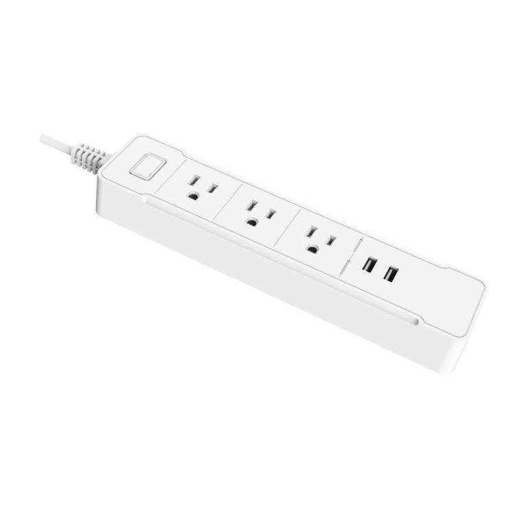 C198B 2 puertos USB + 3 enchufes estadounidenses WiFi enchufe de alimentación inteligente, Compatible con Alexa y Google Home, CA 110V-240V, enchufe estadounidense, Black, White