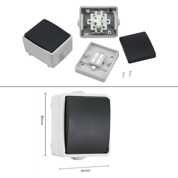 Interruptor de control único para baño y cocina, resistente al agua IP44, enchufe de la UE