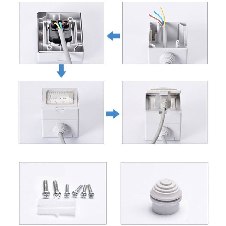 Enchufe de doble conexión impermeable IP55 para exteriores, enchufe de la UE