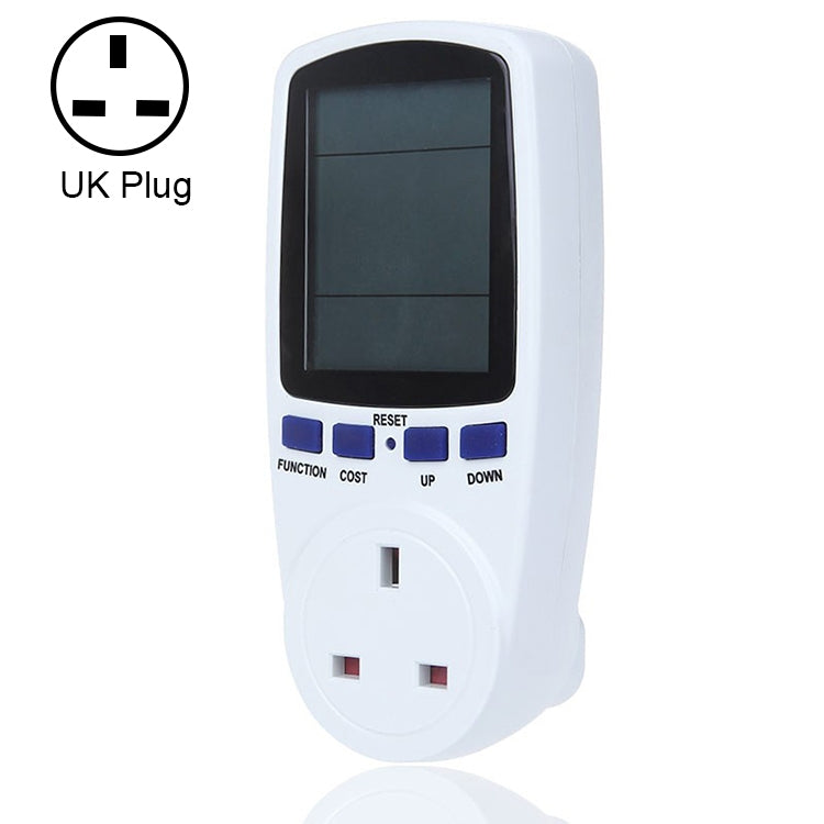 AC 230-250V 50Hz Max 13A Pantalla LCD Medidor de energía Watt Volt Voltaje Analizador de potencia Monitor de electricidad automático Analizador de potencia, enchufe del Reino Unido, AC 230-250V UK Plug