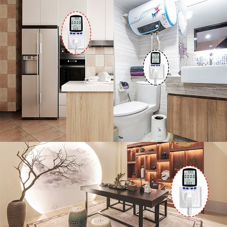 AC 230-250V 50Hz Max 13A Pantalla LCD Medidor de energía Watt Volt Voltaje Analizador de potencia Monitor de electricidad automático Analizador de potencia, enchufe del Reino Unido, AC 230-250V UK Plug