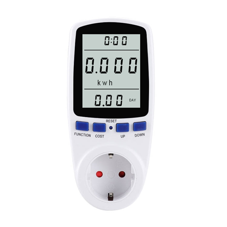 AC 230V 50Hz Max 16A Pantalla LCD Medidor de energía Watt Volt Voltaje Analizador de potencia Monitor de electricidad automático Analizador de potencia, enchufe de la UE, AC 230V EU Plug