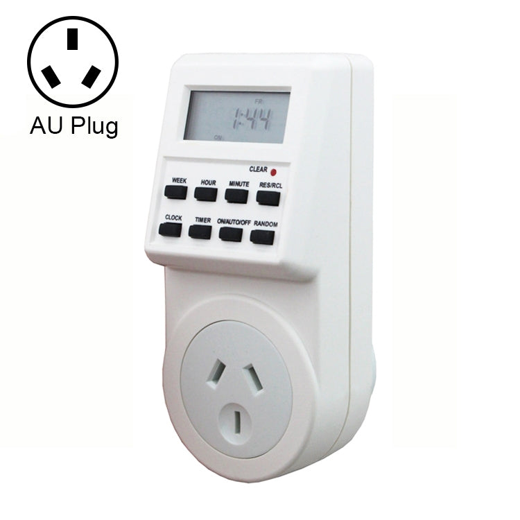 Reloj con pantalla LCD enchufable para hogar inteligente, CA de 240V, función de horario de verano, 12/24 horas, interruptor de temporizador cambiable, enchufe AU, AC 240V AU Plug