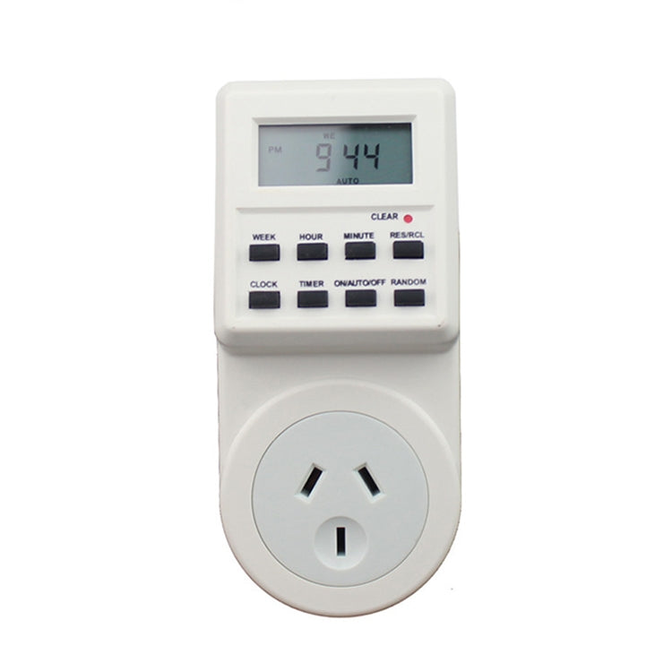 Reloj con pantalla LCD enchufable para hogar inteligente, CA de 240V, función de horario de verano, 12/24 horas, interruptor de temporizador cambiable, enchufe AU, AC 240V AU Plug
