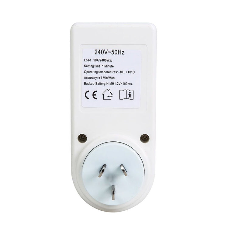 Reloj con pantalla LCD enchufable para hogar inteligente, CA de 240V, función de horario de verano, 12/24 horas, interruptor de temporizador cambiable, enchufe AU, AC 240V AU Plug