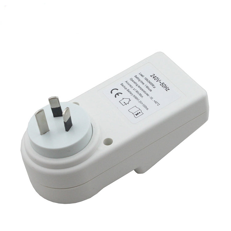 Reloj con pantalla LCD enchufable para hogar inteligente, CA de 240V, función de horario de verano, 12/24 horas, interruptor de temporizador cambiable, enchufe AU, AC 240V AU Plug