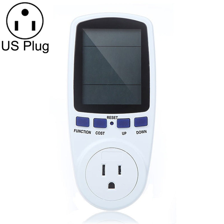 AC 120V 60Hz Max 15A Pantalla LCD Medidor de potencia Energía Watt Amperios Volt Uso de electricidad Monitor Analizador, Enchufe de EE. UU., AC 120V US Plug