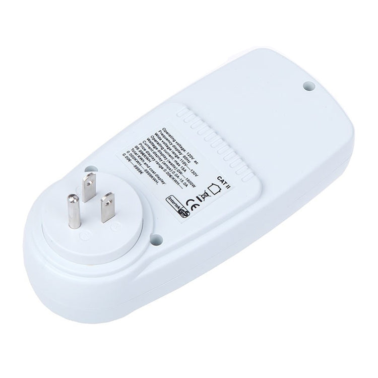 AC 120V 60Hz Max 15A Pantalla LCD Medidor de potencia Energía Watt Amperios Volt Uso de electricidad Monitor Analizador, Enchufe de EE. UU., AC 120V US Plug