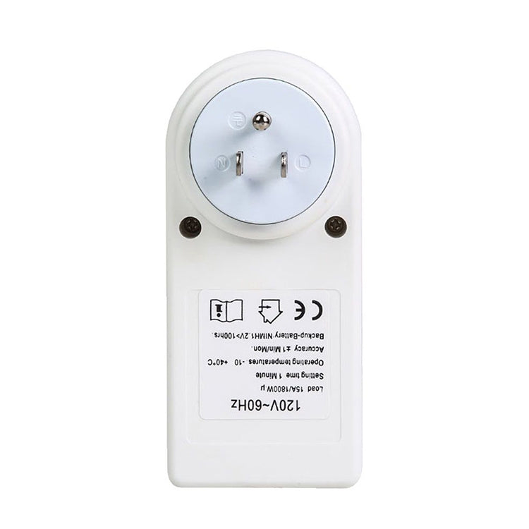 AC 120V Smart Home Plug-in Pantalla LCD Reloj Función de horario de verano 12/24 horas Toma de interruptor de temporizador cambiable, enchufe de EE. UU., AC 120V US Plug