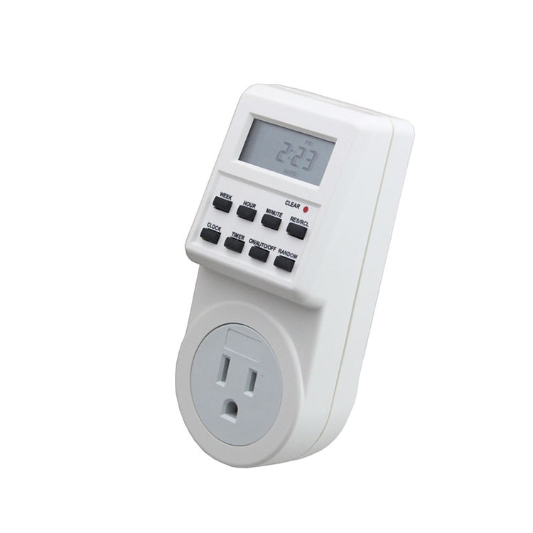 AC 120V Smart Home Plug-in Pantalla LCD Reloj Función de horario de verano 12/24 horas Toma de interruptor de temporizador cambiable, enchufe de EE. UU., AC 120V US Plug