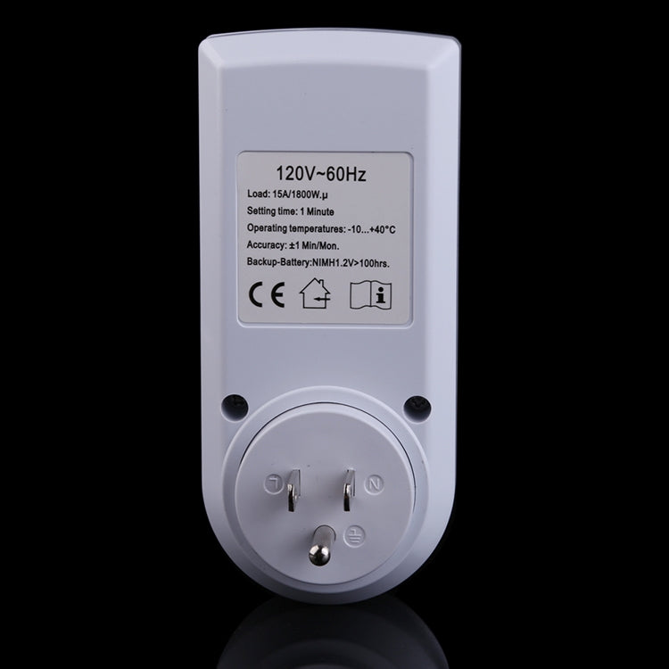 AC 120V Smart Home Plug-in Reloj con pantalla LCD programable Función de horario de verano 12/24 horas Toma de interruptor de temporizador cambiable, enchufe de EE. UU., AC 120V US Plug