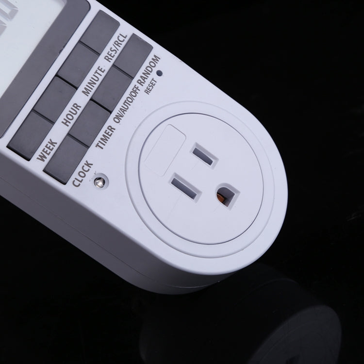 AC 120V Smart Home Plug-in Reloj con pantalla LCD programable Función de horario de verano 12/24 horas Toma de interruptor de temporizador cambiable, enchufe de EE. UU., AC 120V US Plug