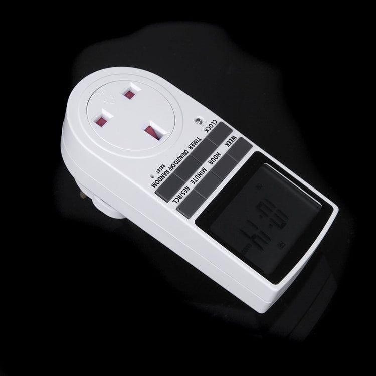 Reloj con pantalla LCD enchufable para hogar inteligente, CA de 230V, función de horario de verano, 12/24 horas, interruptor con temporizador cambiable, enchufe para Reino Unido, AC 230V UK Plug