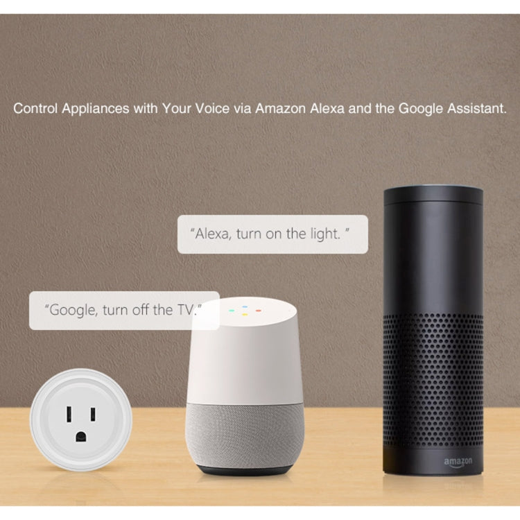 SA-003 10A Mini WiFi Plug Timing Smart Socket funciona con Alexa y Google Home, CA 100-240V, enchufe de EE. UU., SA-003