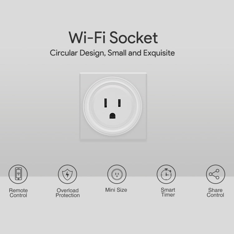 SA-003 10A Mini WiFi Plug Timing Smart Socket funciona con Alexa y Google Home, CA 100-240V, enchufe de EE. UU., SA-003