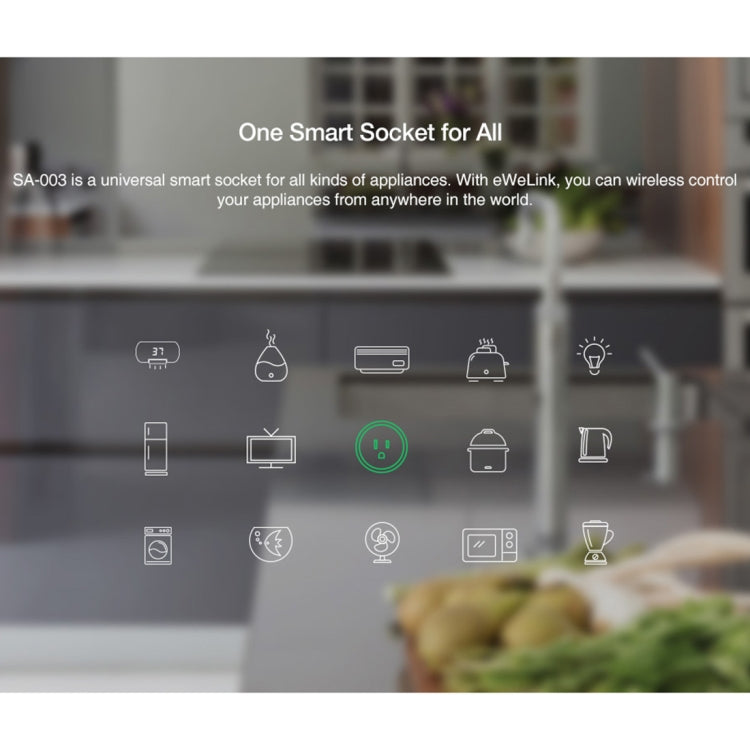 SA-003 10A Mini WiFi Plug Timing Smart Socket funciona con Alexa y Google Home, CA 100-240V, enchufe de EE. UU., SA-003