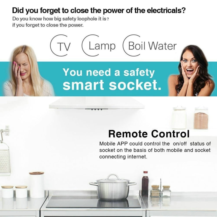 JH-G09U 15A 2,4 GHz WiFi Control Hubless Smart Home Power Socket funciona con Alexa y Google Home, AC 100-240V, enchufe de EE. UU., JH-G09U