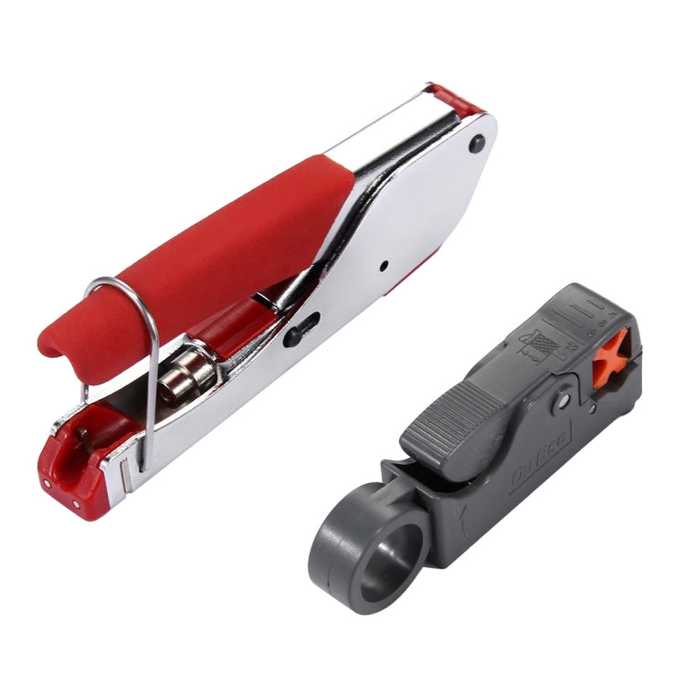 WLXY 518A Alicates para prensar Pelacables Juego de herramientas manuales de reparación para cable coaxial RG59 / RG6, Wire Stripper+Extrusion Tool