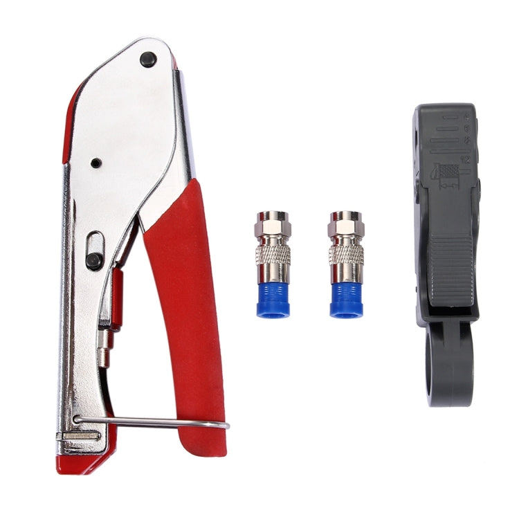 WLXY 518A Alicates para prensar Pelacables Juego de herramientas manuales de reparación para cable coaxial RG59 / RG6, Wire Stripper+Extrusion Tool