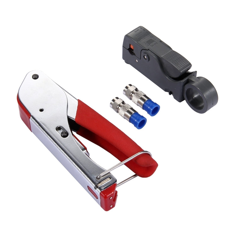 WLXY 518A Alicates para prensar Pelacables Juego de herramientas manuales de reparación para cable coaxial RG59 / RG6, Wire Stripper+Extrusion Tool