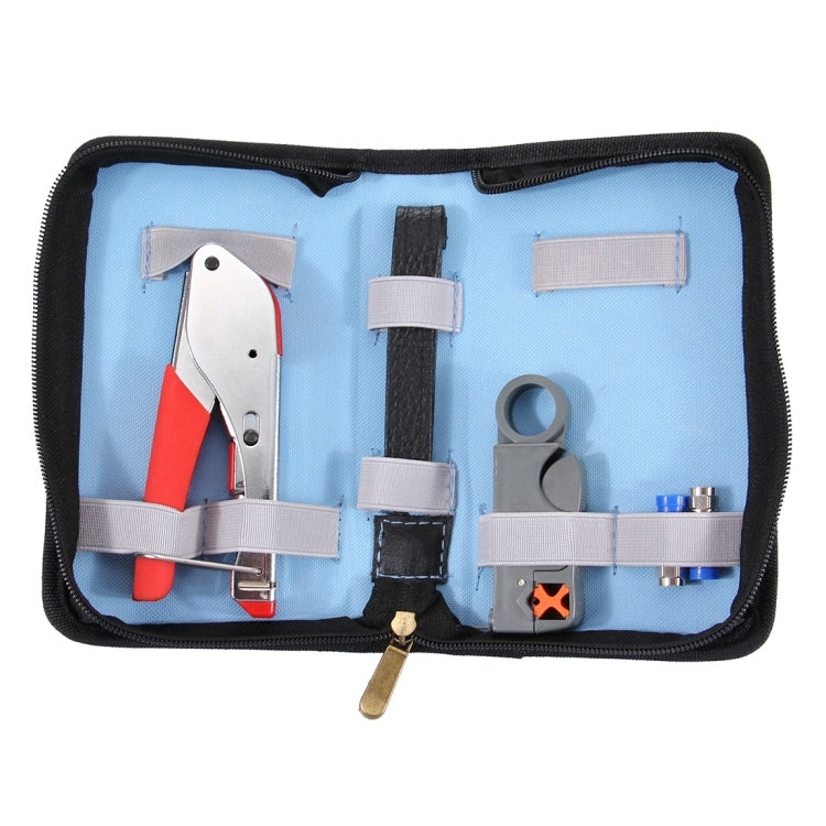 WLXY 518A Alicates para prensar Pelacables Juego de herramientas manuales de reparación para cable coaxial RG59 / RG6, Wire Stripper+Extrusion Tool