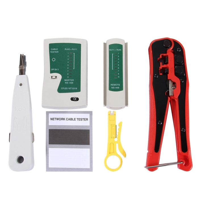 WLXY 4 en 1 Pelacables portátil, Detector de Línea alámbrica, Kits de herramientas de probador de Cable de red Ethernet, 4 in 1