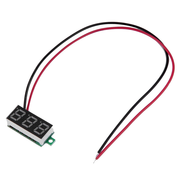 Medidor de voltaje digital de 2 cables de 10 piezas de 0,36 pulgadas, pantalla de luz de color, voltaje de medida: CC 2,5-30 V