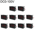 Medidor de voltaje digital de 3 cables de 10 piezas de 0,36 pulgadas con carcasa, pantalla de luz de color, voltaje de medida: CC 0-100 V
