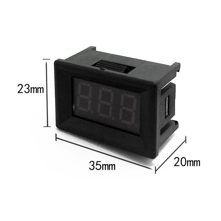 Medidor de voltaje digital de 3 cables de 10 piezas de 0,36 pulgadas con carcasa, pantalla de luz de color, voltaje de medida: CC 0-100 V