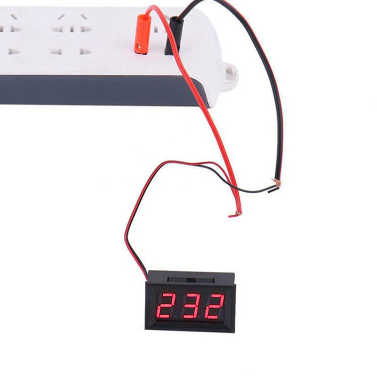 Medidor de voltaje digital de 2 cables terminales de 10 piezas de 0,56 pulgadas con carcasa, pantalla de luz de color, voltaje de medida: CC 4,5-30 V