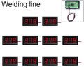 Medidor de voltaje digital de 2 cables de soldadura de 10 piezas de 0,56 pulgadas con carcasa, pantalla de luz de color, voltaje de medida: CC 4,5-30 V