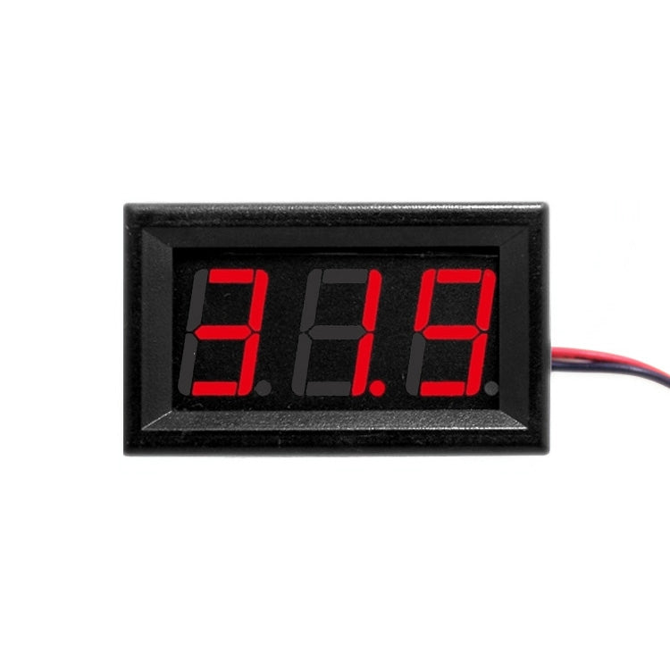 Medidor de voltaje digital de 2 cables de soldadura de 10 piezas de 0,56 pulgadas con carcasa, pantalla de luz de color, voltaje de medida: CC 4,5-30 V