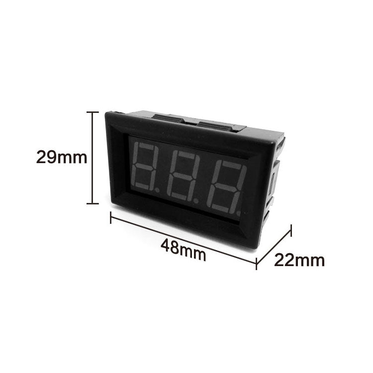 Medidor de voltaje digital de 2 cables de soldadura de 10 piezas de 0,56 pulgadas con carcasa, pantalla de luz de color, voltaje de medida: CC 4,5-30 V