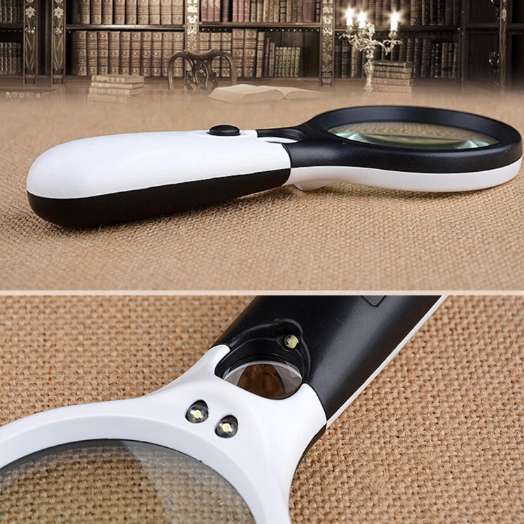 Mini portátil 3-45X de mano (negro), 3 LED Black, 3 LED White, 3 LED