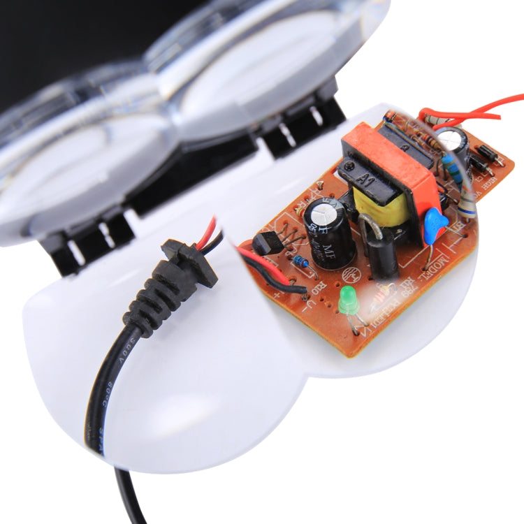 Lupa de cabeza de lectura de odontología de mantenimiento ajustable multifunción con 2 luces LED y 4 lentes (1,7X, 2X, 2,5X, 4X), 5 Lens 1.0X-3.5X  (Black)