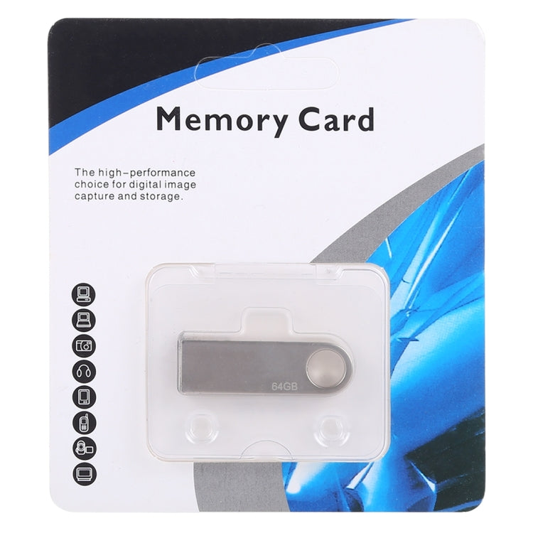 Disco flash metálico USB 2.0 de 64 GB, 64GB
