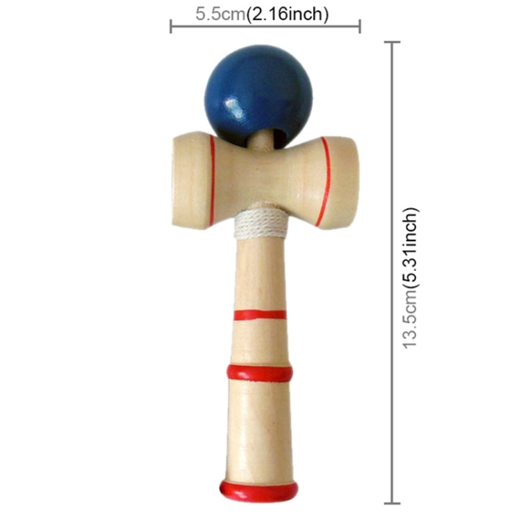 Kendama de juguete de habilidad de madera clásico con cuerda adicional, tamaño: 13,5 x 5,5 cm