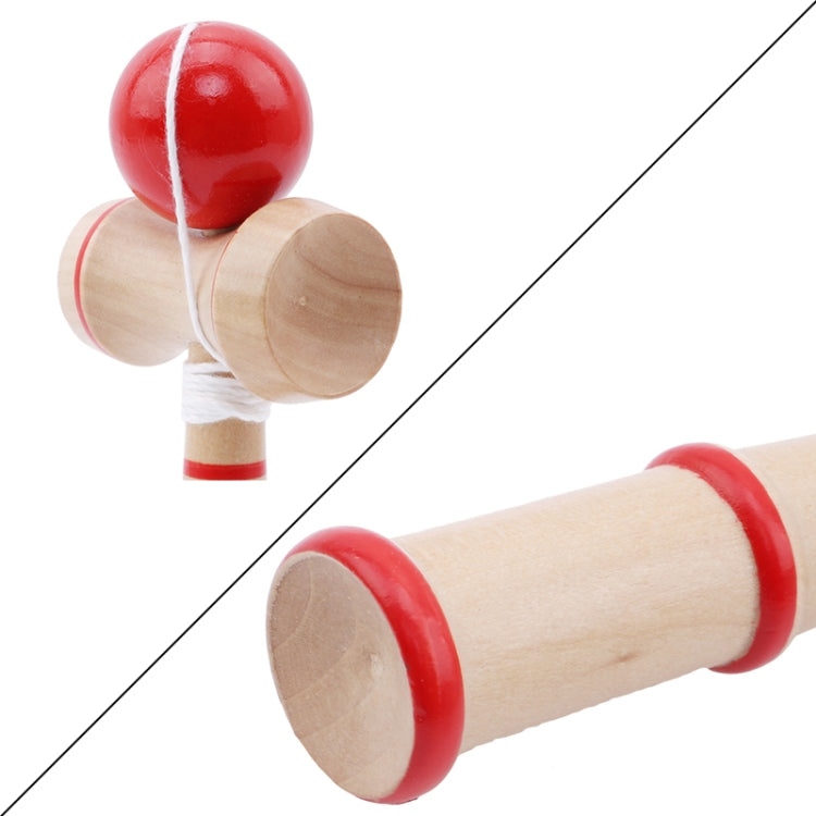 Kendama de juguete de habilidad de madera clásico con cuerda adicional, tamaño: 13,5 x 5,5 cm