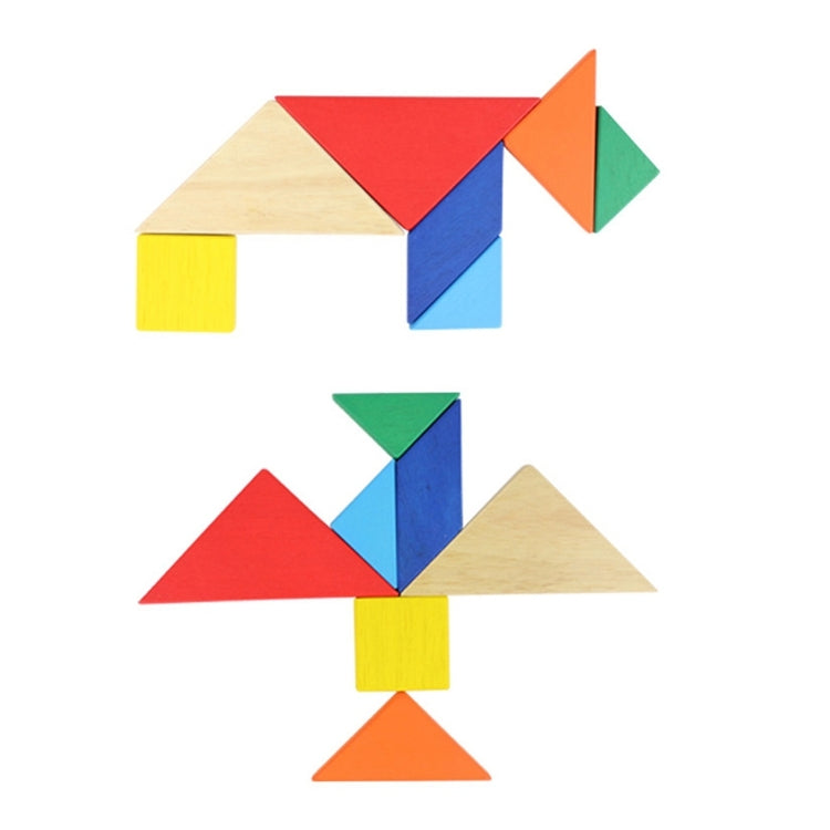 Rompecabezas de madera fina de juguete para bebés Tangram de gran tamaño, tamaño: 16 * 16 cm, Tangram, Size: 16*16cm