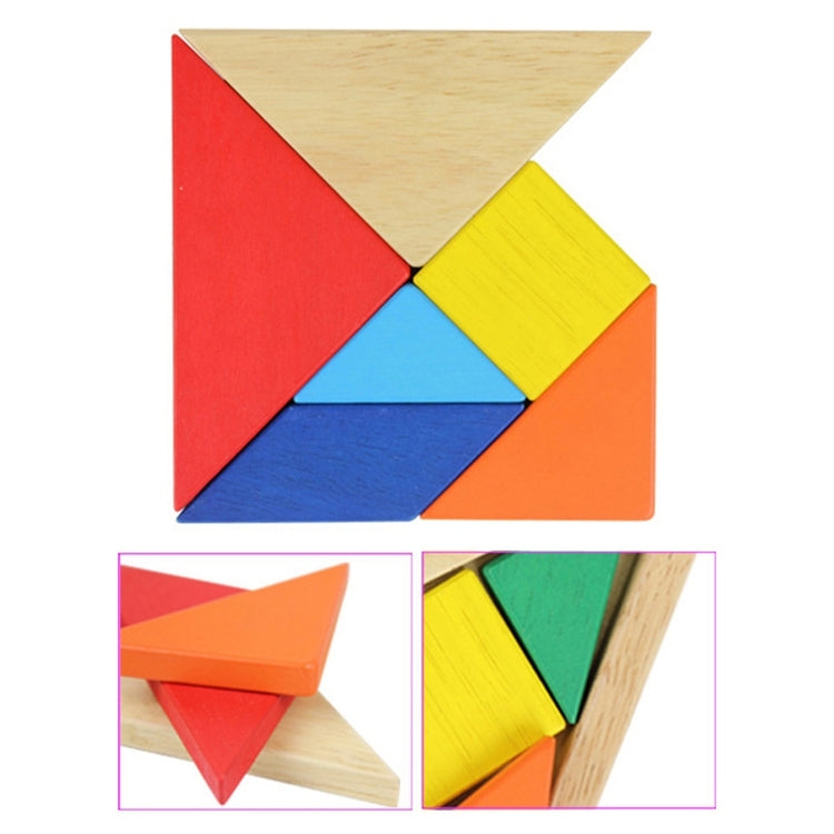 Rompecabezas de madera fina de juguete para bebés Tangram de gran tamaño, tamaño: 16 * 16 cm, Tangram, Size: 16*16cm
