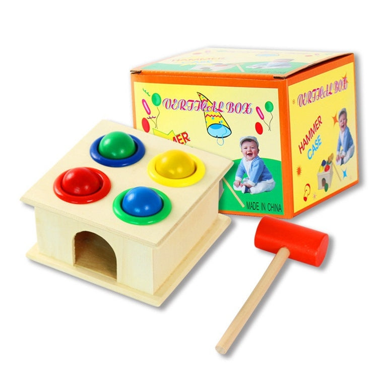 Mesa de golpeo de percusión de juguete intelectual de educación temprana para bebés, tamaño: 12 * 12 * 10 cm, Burlywood